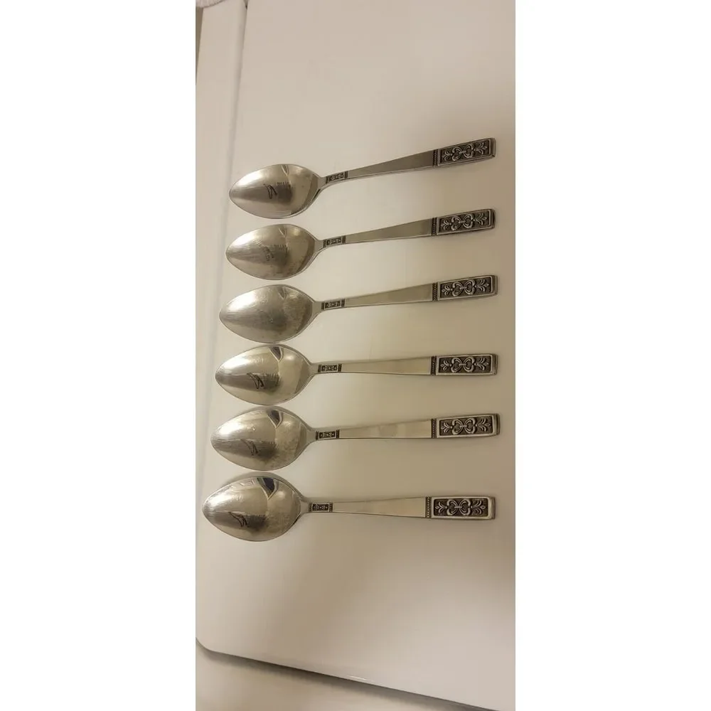 Set Of 6 Imperial Intl‎ IIC Stainless CORTINA Japan TEASPOONS 6 1/4